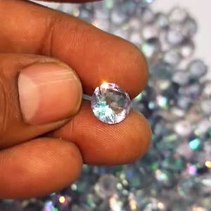 335 piezas de cuarzo místico 10mm faceta redonda 960 Cts Iroc ventas alta calidad Topacio místico corte de piedras preciosas sueltas US $132 para todos - Product Image 4