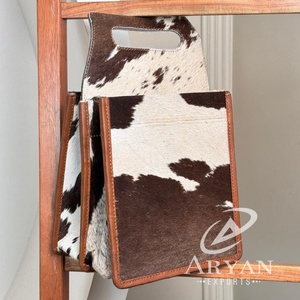 Paquete de 6 soportes de piel de vaca personalizados de fábrica para exteriores, carrito de vino y cerveza de gran capacidad personalizado de alta calidad con asa - Product Image 1