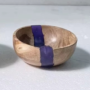 <b>Red</b> Handicraft Modern Resin & Wood Polished Eco-Friendly Dough Mixing <b>Bowl</b> Luxury Kitchen Hotel Restaurant Supplies - Product Image 6