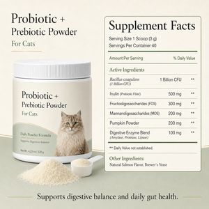 <span class=keywords><strong>Poudre</strong></span> pour <span class=keywords><strong>le</strong></span> soulagement de l'estomac sensible des chats - 1 milliard d'UFC de probiotiques avec enzymes digestives - 40 portions - Soutien à la santé intestinale des animaux de compagnie - Product Image 6