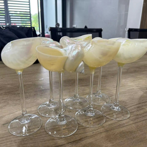 Copas de vino de concha marina, vasos elegantes de concha de océano, vajilla única hecha a mano, copas de vino de concha marina, artesanías directamente de Vietnam - Product Image 1