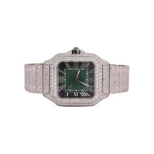 Reloj de Lujo Unisex de Hip Hop con Diamantes, Acero Inoxidable, Cristal de Zafiro, Cuarzo Automático VVS, Fabricante Indio - Product Image 1