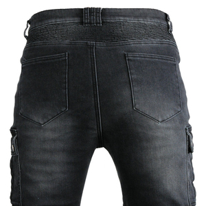 D-Ride Moto Black Motorcycle Rider Biker Jeans CE Armor Protection Panneaux plissés Séchage rapide Respirant Polyester/Coton pour Hommes - Product Image 5