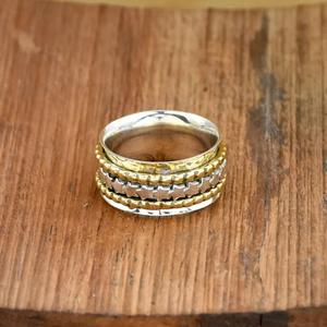 925 <b>Sterling</b> <b>Silver</b> Star Spinner <b>Ring</b> for Women Rising Star Stackable Meditation <b>Ring</b> with Two Tone <b>Thumb</b> Band Handmade Gift - Product Image 4
