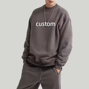Fabricants de sweatshirts unisexes pour hommes personnalisés Boxy Fitting Cotton Ras du cou Sweatshirts à capuche pour hommes & Sweatshirts vêtements - Product Image 4