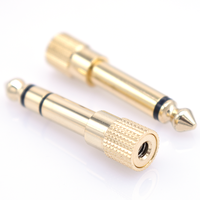 Connecteur audio stéréo 3 pôles 6,35 mm (1/4) mâle vers 3,5 mm (1/8) femelle, en cuivre doré/noir, résistant aux cycles de plus de 5000 utilisations