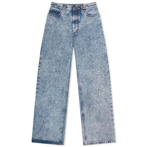 Jeans japonais en denim brut pour hommes, style lisière droite avec braguette à boutons vintage et logo personnalisé - Product Image 1