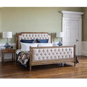 Muebles interiores de marco de cama de estilo francés con tallado elegante - Product Image 1