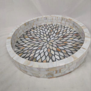 Meilleures ventes de vaisselle, plateaux de service pour la nourriture, tous les événements, plateaux de service décoratifs pour la nourriture, fabriqués avec de l'os en bois incrusté - Product Image 1