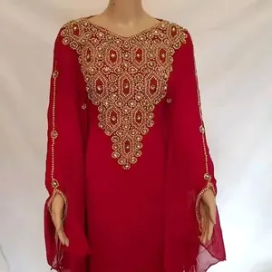 Çarpıcı mor Dubai arapça abiye boncuklu uzun kollu fas Kaftan gece elbisesi müslüman balo kıyafetleri yeni son 2024