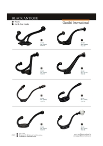 Prix usine garnitures de porte en fer nouveau design mural diamant noir crochet décoratif antique vintage matériel - Product Image 3