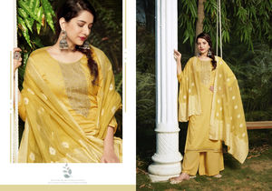 ผ้าจอร์เจียแบบหนาพร้อมลายปักลำดับงานซาฮาร่าพร้อม dupatta สำหรับคอลเลกชันในโอกาสพิเศษ - Product Image 3