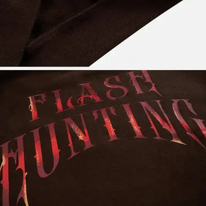 Sudadera con Capucha Estilo Urbano para Hombre, Impresión Personalizada DTG, Estilo Vintage Desgastado, Lavado Ácido, Decoloración Solar, con Pedrería - Product Image 2