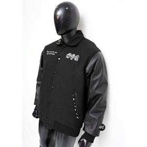 Custom logo wholesale made Men's Patchwork Casual Streetwear Style Pu <b>Leather</b> <b>long</b> Sleeve Letter Embroidered manufacturer <b>jacket</b> - Product Image 3