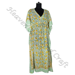 2025 dernières conceptions de robes longues caftan suivent les femmes sexy fabricant de robes de créateurs de vêtements pour femmes Kimono en coton indien - Product Image 5