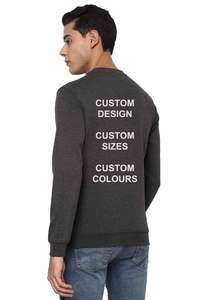 Charcoal <b>grey</b> colour Premium quality <b>sweatshirts</b> available with your custom logo embroidered printed full sleeves crewnecks 2023 - Product Image 3