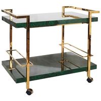 Design élégant Utilisation intérieure et extérieure Meubles Thé Café Dîner Serveur Chariot Maison Jardin Fournitures Verre Métal Chariot