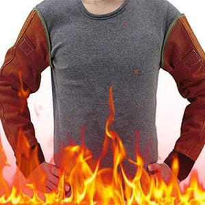 Mangas de soldadura de cuero Resistente al calor Resistente al fuego ANSI/ISEA Corte Nivel 1 Sin orificio para el pulgar para soldadores Jardinería Marrón - Product Image 2