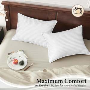 Confezione da 2 Cuscini Rettangolari in Microfibra 20x26 Pollici con Logo Personalizzato, Morbidi Cuscini per il Collo per Uso Alberghiero, Confezionati in Sacchetto - Product Image 5