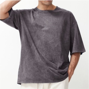 Camiseta para hombre, camisetas Vintage con hombros caídos y gráfico personalizado, Camisetas estampadas para hombre, camiseta desgastada con lavado ácido, camiseta de gran tamaño para hombre - Product Image 3