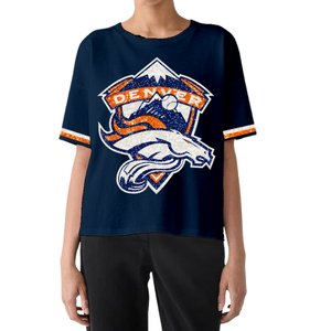 Vente chaude O-cou Game Day T-shirts pour femmes Thème personnalisé À la mode Flashy Paillettes Brodé Lâche Coton Casual Été - Product Image 1