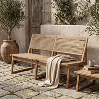 Chaise de salle à manger en bois massif Aswattha Visionary, dossier en rotin tressé, chaise d'appoint en bois pour cuisine, style moderne