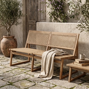 Our Modern Furniture Aswattha Visionary Solid Wood <b>Dining</b> <b>Chair</b> Woven Rattan Backrest Wooden Side <b>Chair</b> For Kitchen Setup Art - Product Image 3