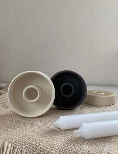 Bougeoir moderne en métal noir, design bâton de béton rond, pour décoration intérieure - Product Image 6