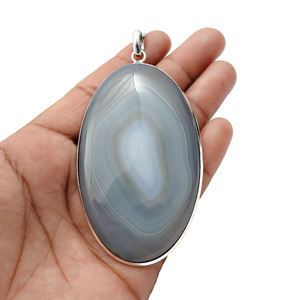 เครื่องประดับโบฮีเมียนทำมือสำหรับงานปาร์ตี้เป็นจี้รูปวงรีอัญมณีโอนิกซ์ลายธรรมชาติ925เงินสเตอร์ลิง - Product Image 3