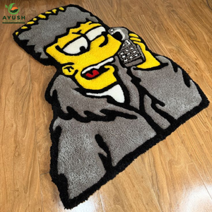 Tapis en laine sur le thème de l'anime pour enfants, tapis en laine fait main sur mesure pour la chambre à coucher, la salle de jeux et les zones adaptées aux animaux domestiques - Product Image 3