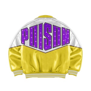 Chaqueta de cuero PU de alta calidad para hombre, chaqueta Bomber bordada, costura de Color, estilo suelto Formal para primavera, cremallera frontal - Product Image 2