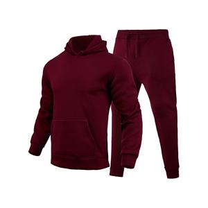 Survêtement d'hiver pour homme, deux pièces, sweat-shirt en coton, jogging, motif uni, vêtements de sport réfléchissants, vente en gros - Product Image 4