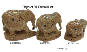 Statue d'éléphant en bois Kadam Figurine animale sculptée à la main pour la décoration intérieure, les cadeaux ou les objets de collection en bois indien traditionnel - Product Image 6