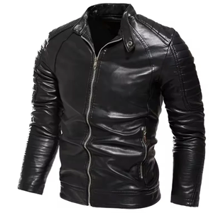 Chaqueta de moda de cuero de primera calidad para hombre de manga larga con decoración bordada tela de alta calidad mejor precio diseño personalizable - Product Image 3