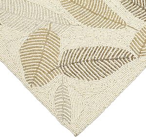 Christmas Decorative and Leaves Design Beaded <b>Runner</b> Placemat <b>Dining</b> <b>Table</b> Fancy Mat Handmade Decorative <b>Runners</b> for Wedding - Product Image 6