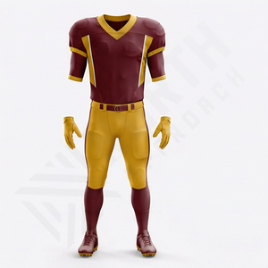 Ensemble d'uniformes de football américain avec logo personnalisé, court, respirant, taille XL, sur mesure, unisexe, t-shirt de sport, impression par sublimation, vêtements - Product Image 1