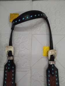 Nuevo diseño de cuero marrón occidental Headstall y Breastplate Parade Horse Tack Set a un precio asequible - Product Image 2