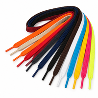 Lacets plats tissés personnalisés en gros, lacets de chaussures larges et épais en polyester pour baskets, décontractés, extérieur, OEM ODM Mingjia