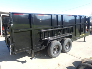 Remolque volquete 7x16 en venta | Remolque Volquete Telescópico Gooseneck 7x16 con Estructura I-Beam, Laterales Altos de 4 Pies, Ejes Dobles de 7000 LB, 14000 GVWR, Uso Pesado - Product Image 4