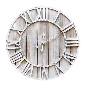 金属アクセントの円形の木製の顔壁時計高級家の装飾最新デザインクォーツムーブメントモダンデザイン