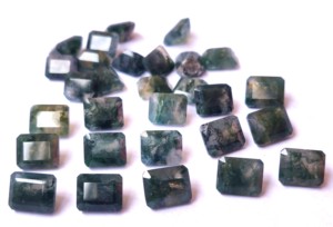 Ágata de musgo de alta calidad natural 4x6mm Octágono facetado de alta calidad-Octágono de ágata de musgo Suelto - Product Image 2