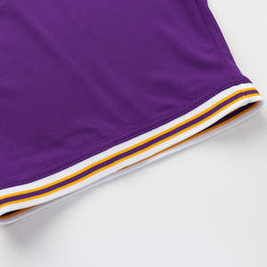 Short de basket-ball personnalisé de haute qualité grande taille pour hommes en maille respirante violette fermeture à cordon de serrage - Product Image 5