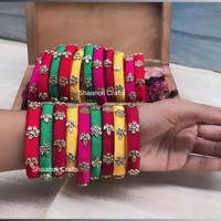 Tendance indienne meilleure vente femme vêtements de mariage bracelets à la main fil et pierre bracelets Sangeet belles conceptions femmes bracelet