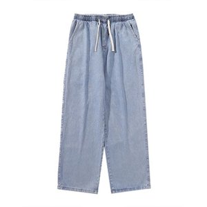 กางเกงยีนส์ขาตรงสำหรับผู้ชายฤดูร้อนกางเกงคาร์โก้ผ้ายีนส์6XL 8XL มีกระเป๋าพนังน้ำหนักเบาลายพื้นพื้นมีกระดุมขนาดใหญ่สำหรับ7XL - Product Image 1