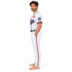 Uniforme de baseball conçu avec un tissu en polyester léger, panneaux respirants, séchage rapide, uniforme de baseball de qualité supérieure, vêtements de sport personnalisés - Product Image 3