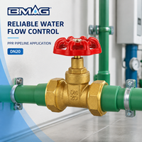 Vanne à opercule manuelle BMAG DN20 3/4 pouce en laiton renforcé, double union, résistante à la corrosion, pour alimentation en eau PPR, haute température