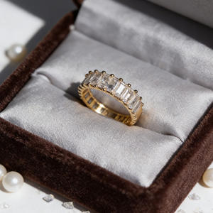 Anillos Cuadrados Geométricos de Acero Inoxidable con Incrustaciones de Cristales de Imitación y Pedrería, Estilo Vintage, Lujosos e Impermeables para Mujer - Product Image 5