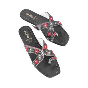 Chaussures de basket-ball ethniques noires EC0196 Chappal - Product Image 1