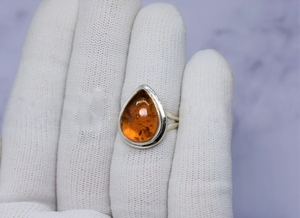 Handmade 925 Sterling Silver Fine <b>Ring</b> Classic Style Anniversary Gift with Natural Baltic <b>Amber</b> Gift For Christmas - Product Image 6