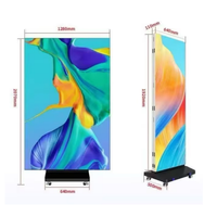 Trois affiches pliables Machine Portable debout LED affichage P2 intérieur HD écran publicitaire pour Mall Expo Store